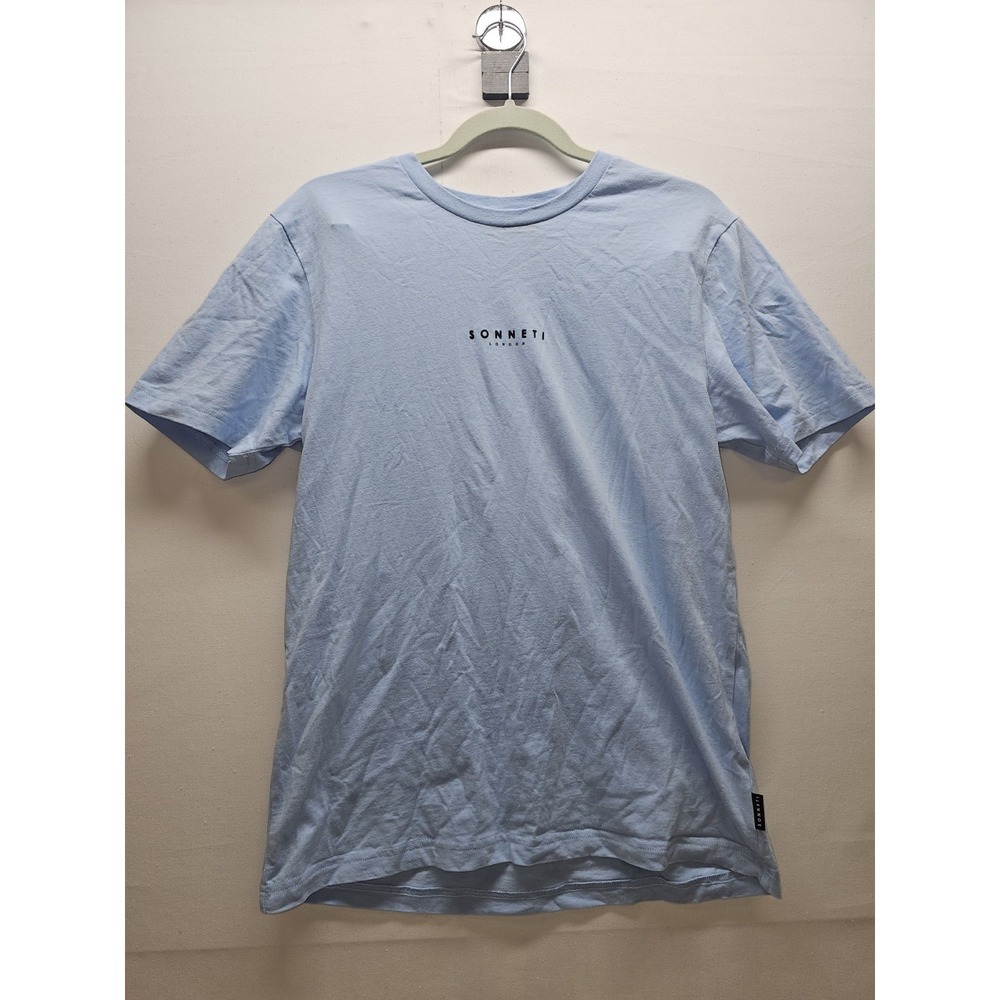 Sonneti London Light Blue Graphic T-Shirt Men's Size M Minimalist Logo